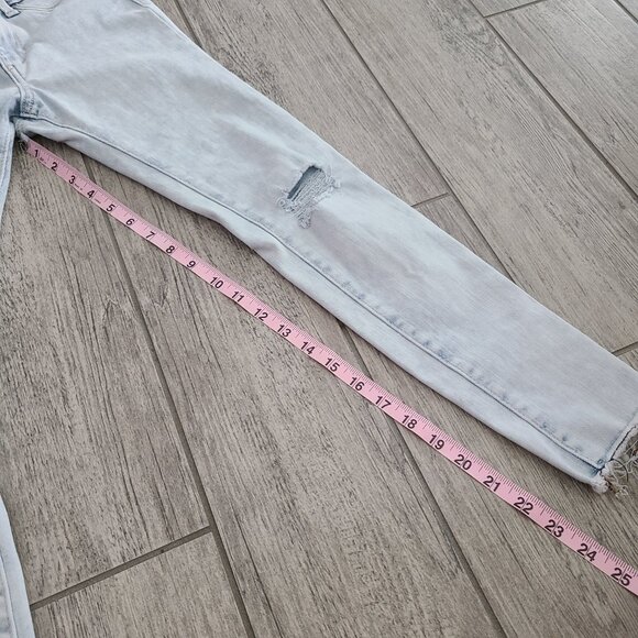 Mila Rose Light Wash Skinny Jeans with Raw Hem – Girls Size 8 - Picture 4 of 9